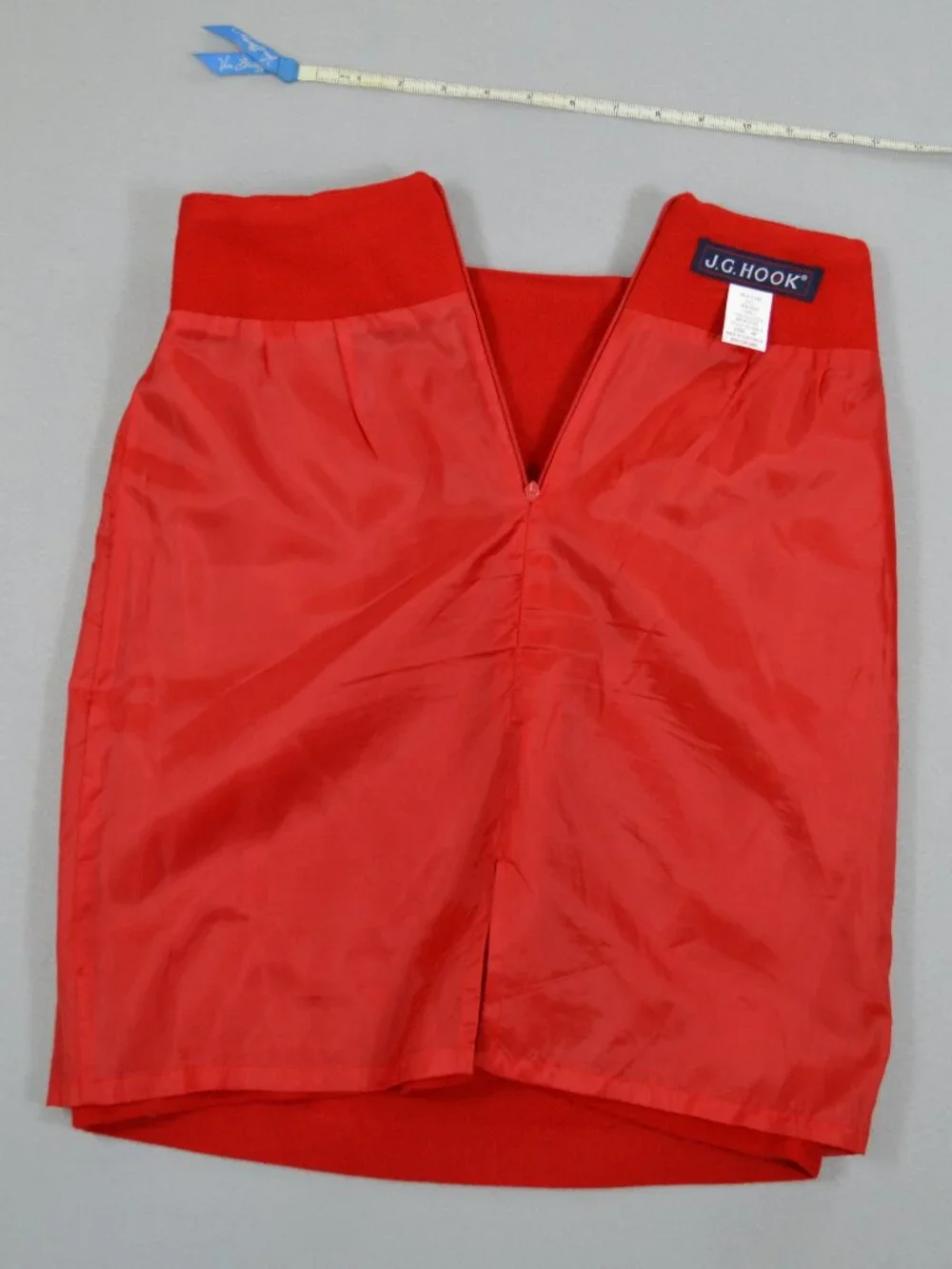 ❤️ J.G. Hook Red Wool Pencil Skirt Petite 4P Classic Work Holiday - Picture 9 of 13